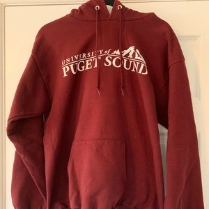 Burgundy University of Puget Sound hoodie